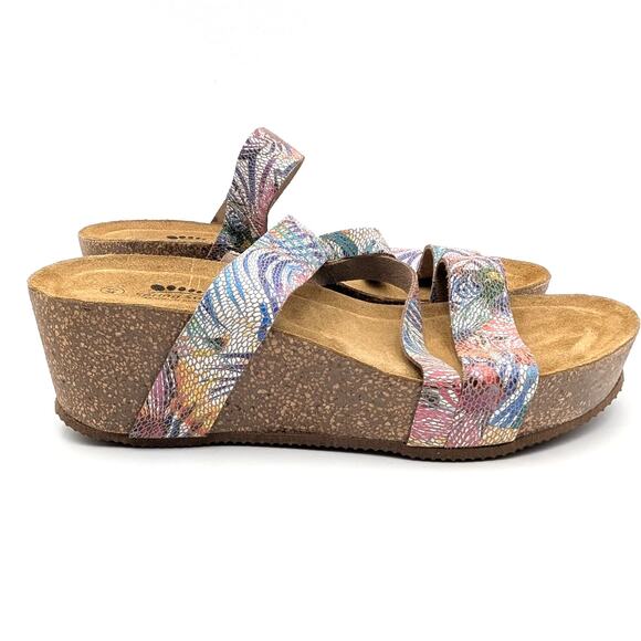 Spring Step Butterpea Wedge Slide Sandal Women's Rose Multi Size US10.5 EU41 - Picture 3 of 8